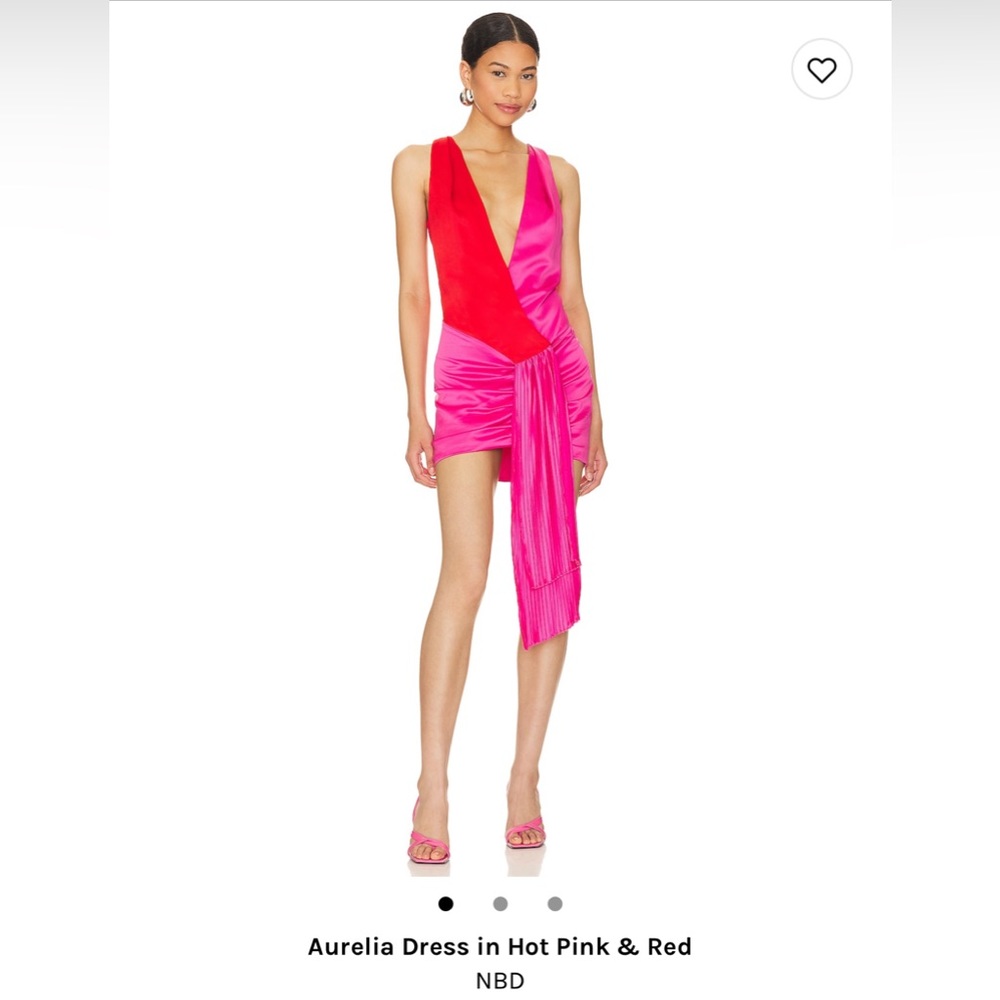 Aurelia Dress in Hot Pink & Red